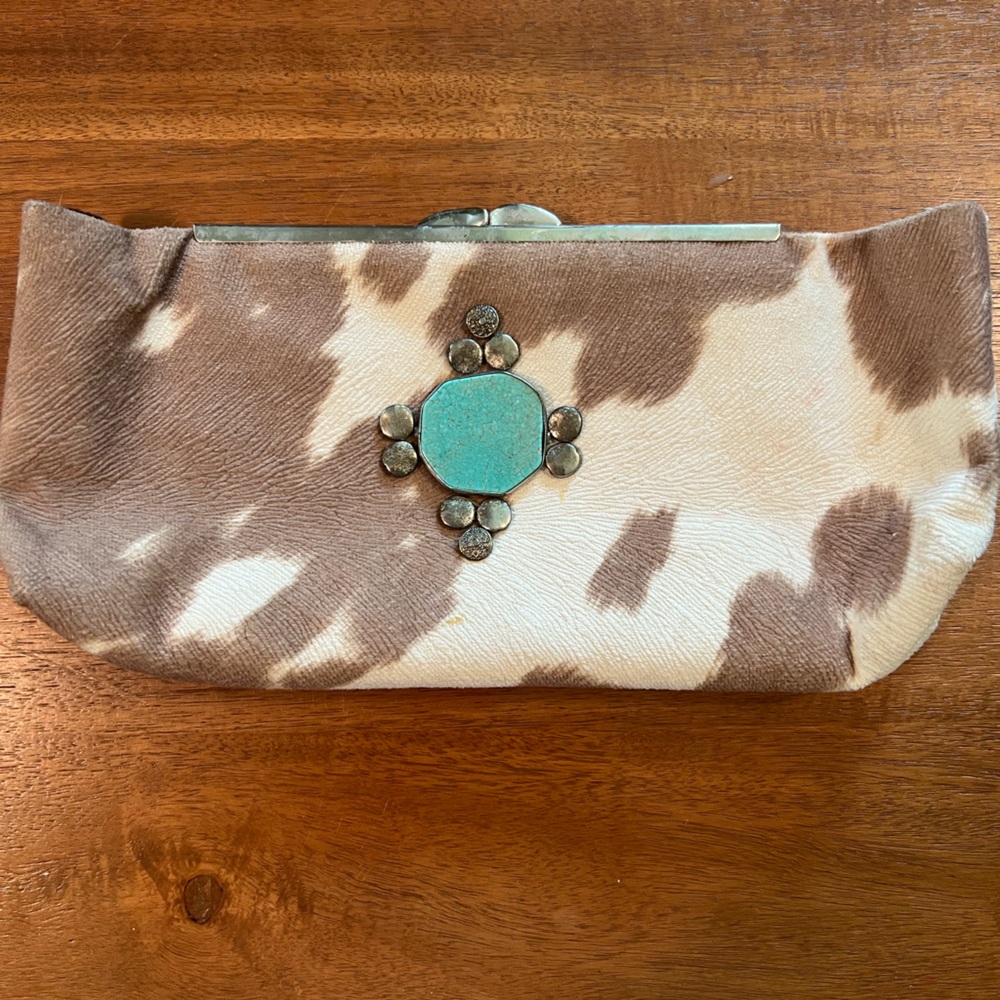 Cow print clutch